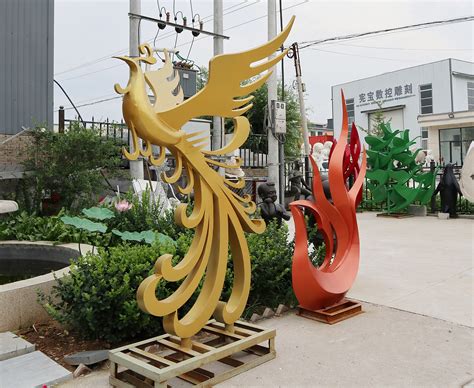 不锈钢动物雕塑彩色凤凰