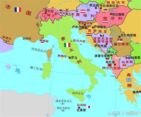 世界地图意大利地图