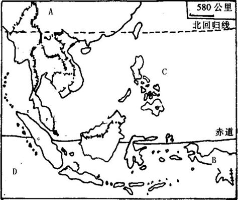 东南亚的地图简笔画