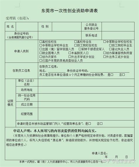 东莞创业贷款申请资料