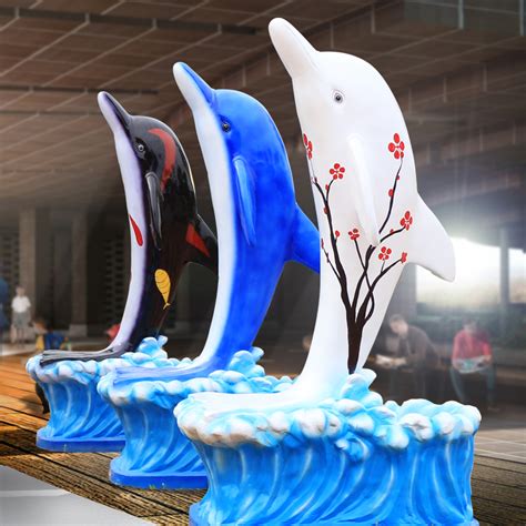 东营玻璃钢海豚雕塑定制