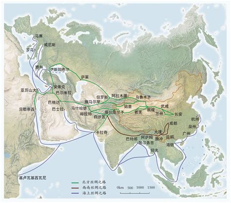 中国丝绸之路路线图