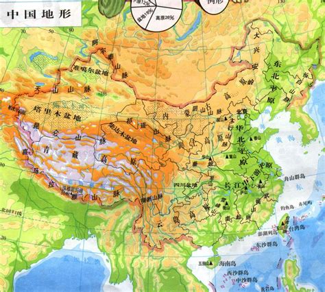 中国地形图全图及名称