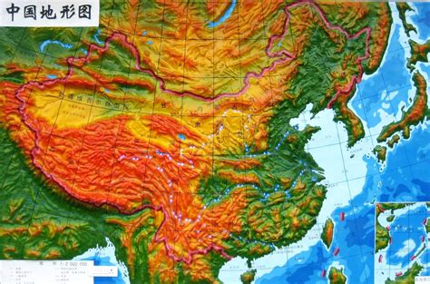 中国地理地形地图立体