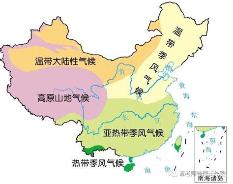 中国气候分布图