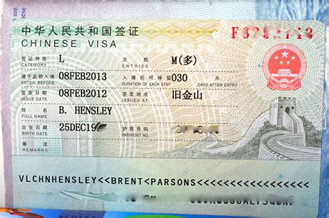 中国的签证图片