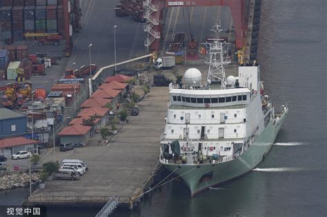 中国科考船停靠斯里兰卡