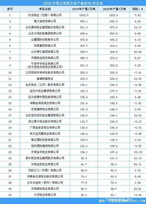 中国纸业收入排名