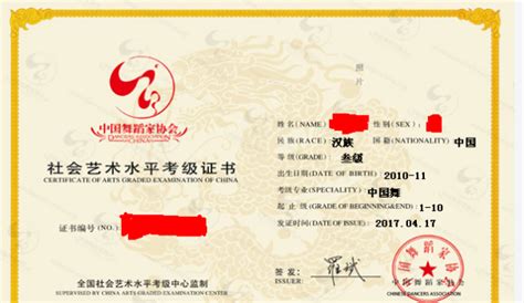 中国舞协的培训证书