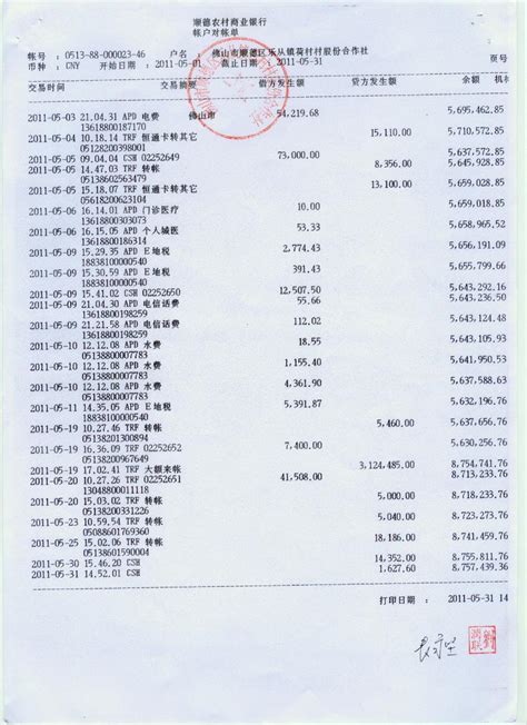 中国银行企业网银2年流水账单明细