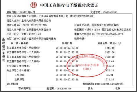 中国银行电子缴税付款凭证