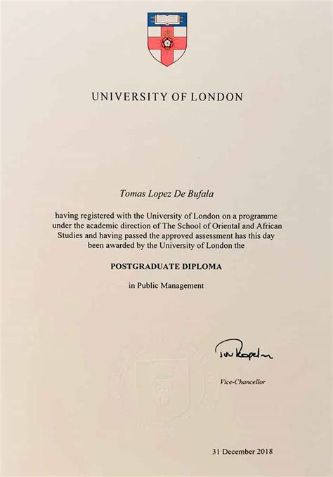 伦敦大学学院毕业证书图片
