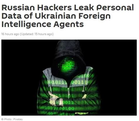 俄黑客公布1500名乌情报人员资料