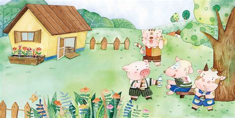 儿童故事三只小猪盖房子