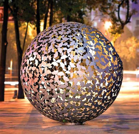 全国不锈钢镂空球形园林雕塑