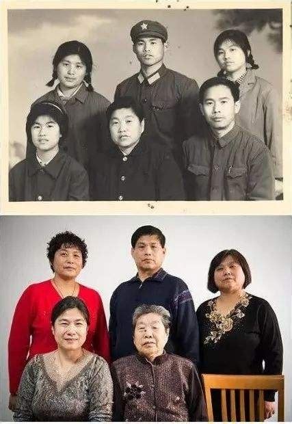全家福二十年前后照片对比感慨