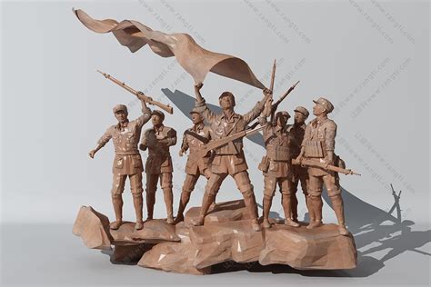 军人雕塑3d模型