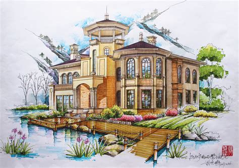 别墅设计方案手绘图