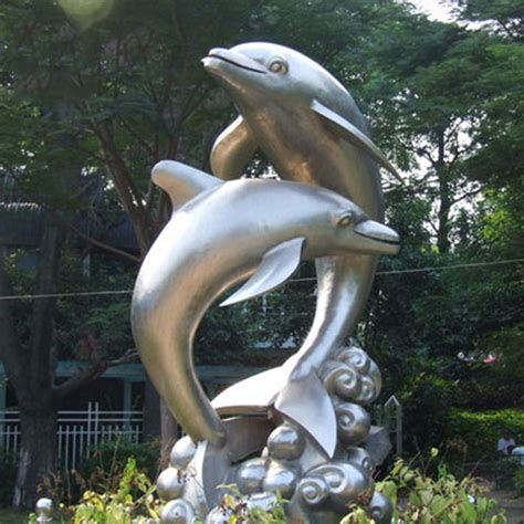 北京不锈钢海豚雕塑厂商