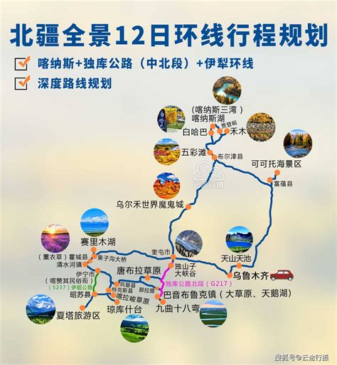 北疆旅游路线图高清版
