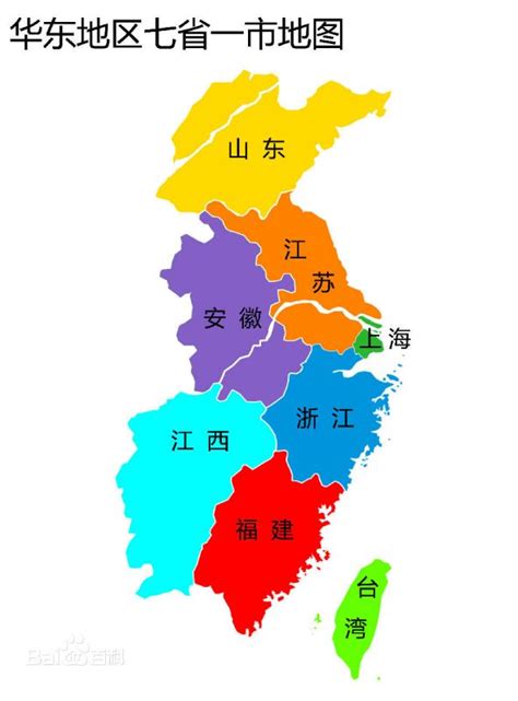 华东六省一市地图