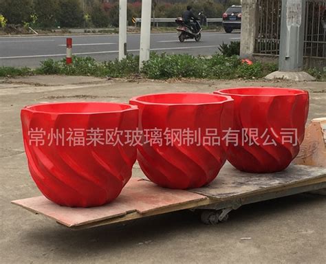南京红色玻璃钢花盆