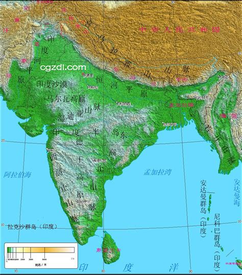 印度河流地图高清中文版