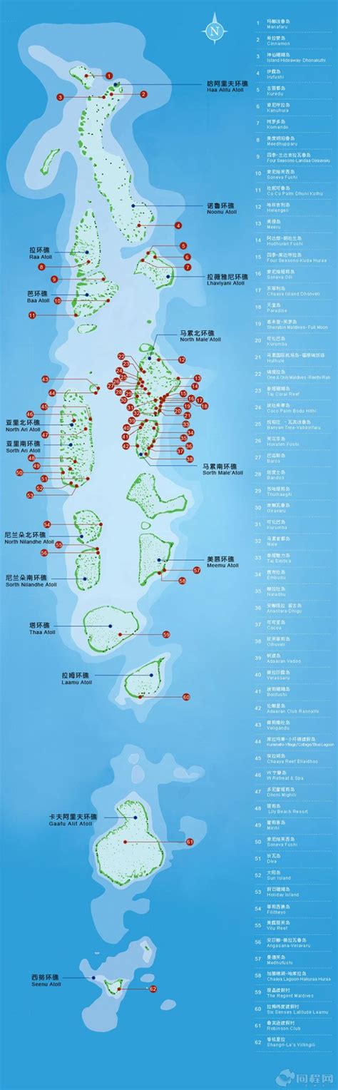 印度洋岛国马尔代夫地图