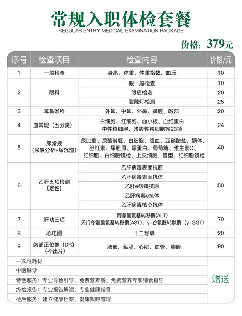 台州正常体检套餐一览表