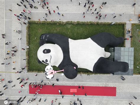土豪熊猫雕塑