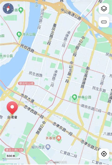 地图显示台湾街道全景