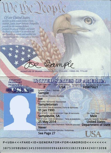 外国人护照模板图片