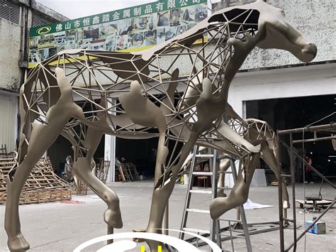 大型不锈钢马雕塑艺术摆件