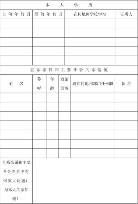 天津高中毕业生登记表