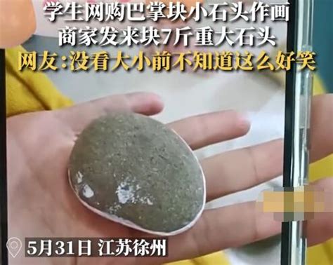 学生网购小石头收到7斤巨石
