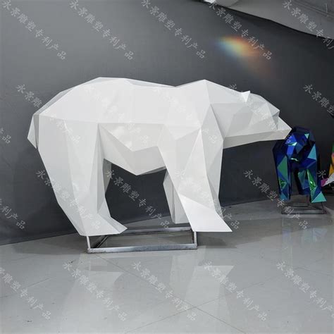 山东不锈钢动物北极熊雕塑