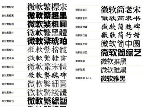 常用网页中文字体