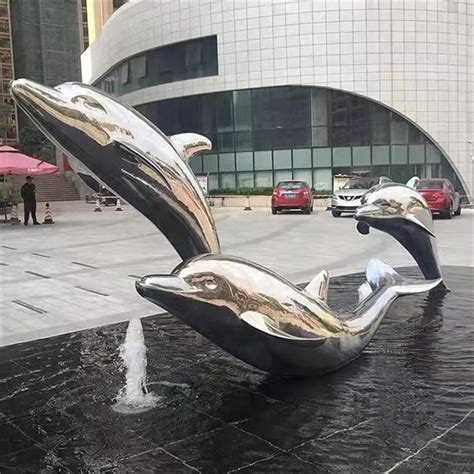 广东镜面不锈钢海豚雕塑厂家定制