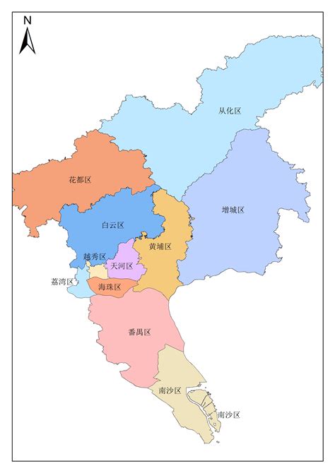 广州行政区地图