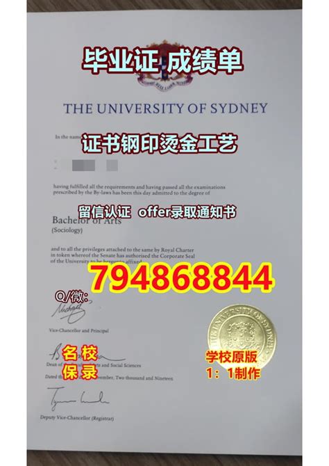 悉尼大学研究生毕业证