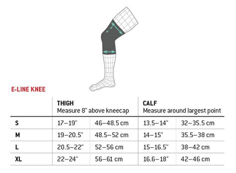 护膝尺码对照表