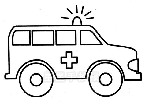 救护车图片素描