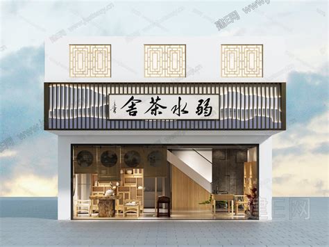 新中式茶店门头图片
