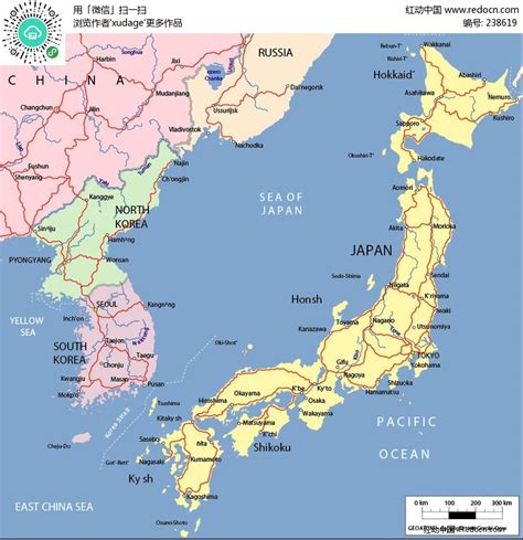 日本地图与韩国地图