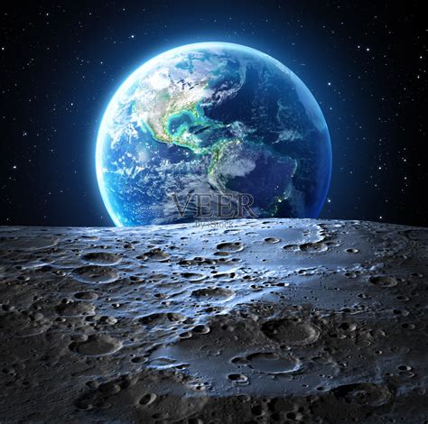 月球上肉眼看地球真实图片