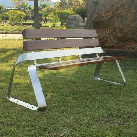 极简不锈钢公园椅