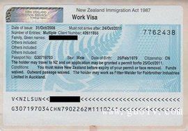 正规新西兰工作签证