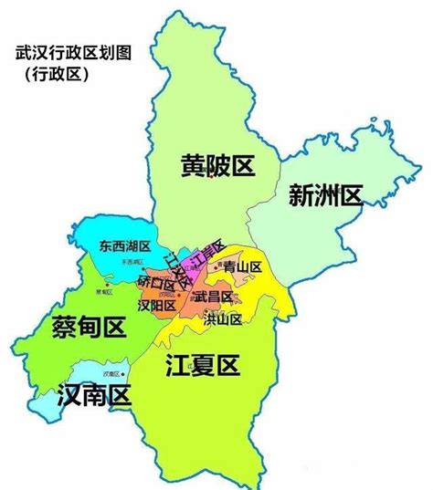 武汉市区各区划分地图
