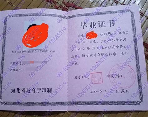 沧州高中毕业证样本