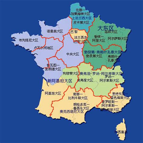 法国地域位置图